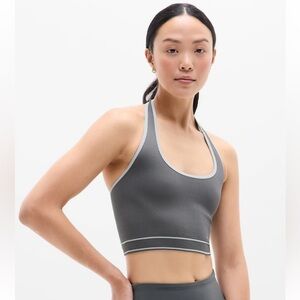 Athleta Recharge Ribbed Cropped Halter Gray Size XS Fits a Small NWT